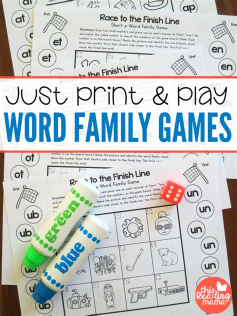word family game|Print and Play Word Family Games .